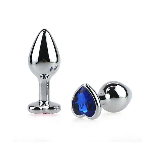Heart-Shaped Jewel Stainless Steel Anal Plug by BDStyle - Rabbit Vibrators