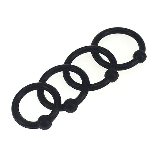 4 Piece Silicone Cock Head Cock Ring Set by BDStyle - Cock Rings
