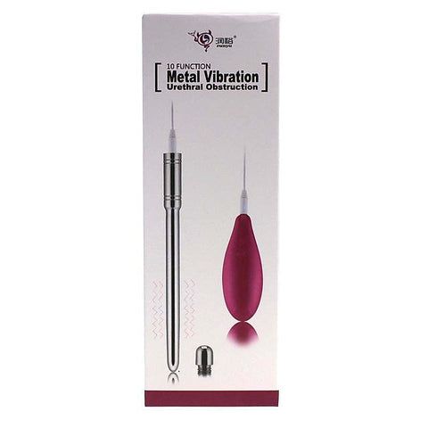 BDStyle Vibrating Penis Plug 10 Speed Metal Urethral Stimulator - Penis Plugs