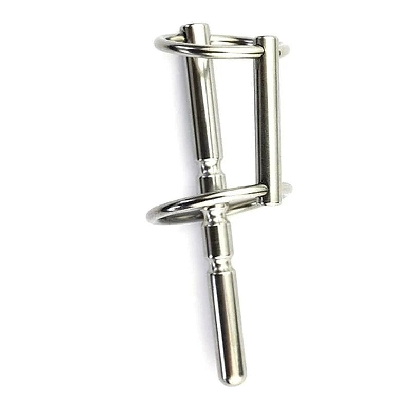 Rocket Grooved Solid Penis Plug with Dual Rings by BDStyle - Penis Plugs