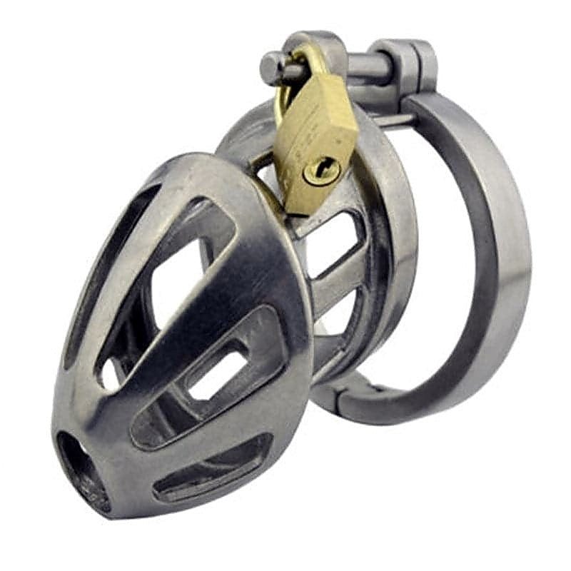 Stainless Steel Locking Cock Cage Chastity by BDStyle - Male Chastity