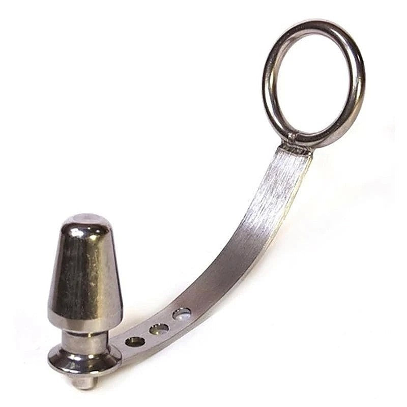 Cock Ring with Adjustable Attached Steel Butt Plug - Butt Plugs