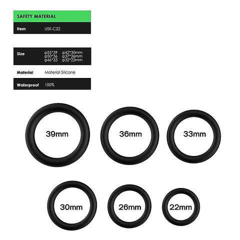 Stay Hard Smooth Cockring Set by BDStyle - Stretchy Cock Rings