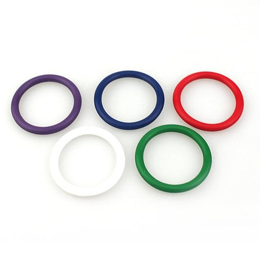 Rainbow Silicone Pleasure Cock Rings 5 Pack by BDStyle - Cock Rings