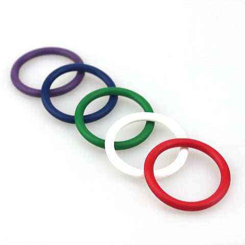 Rainbow Silicone Pleasure Rings 5 Pack by BDStyle - Cock Rings