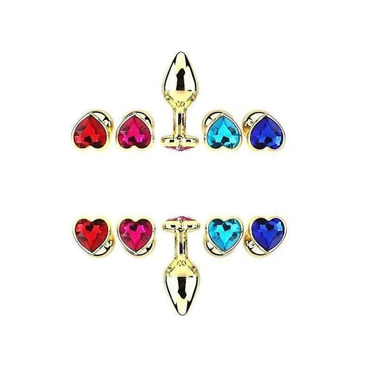 Heart jeweled stainless steel butt plug medium by BDStyle - Butt Plugs