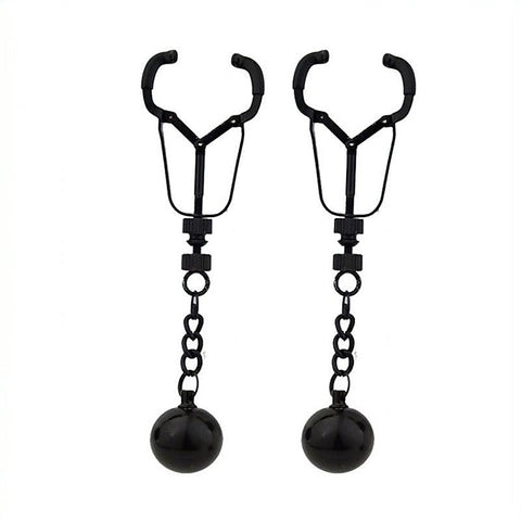 Premium Weighted Orbs Nipple Clamps by BDStyle - Breast and Nipple Toys