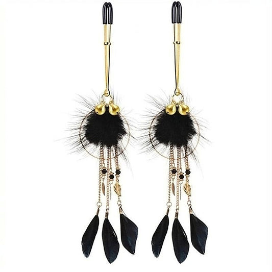 Dreamcatcher Feather Nipple Clamps by BDStyle - Butt Plugs