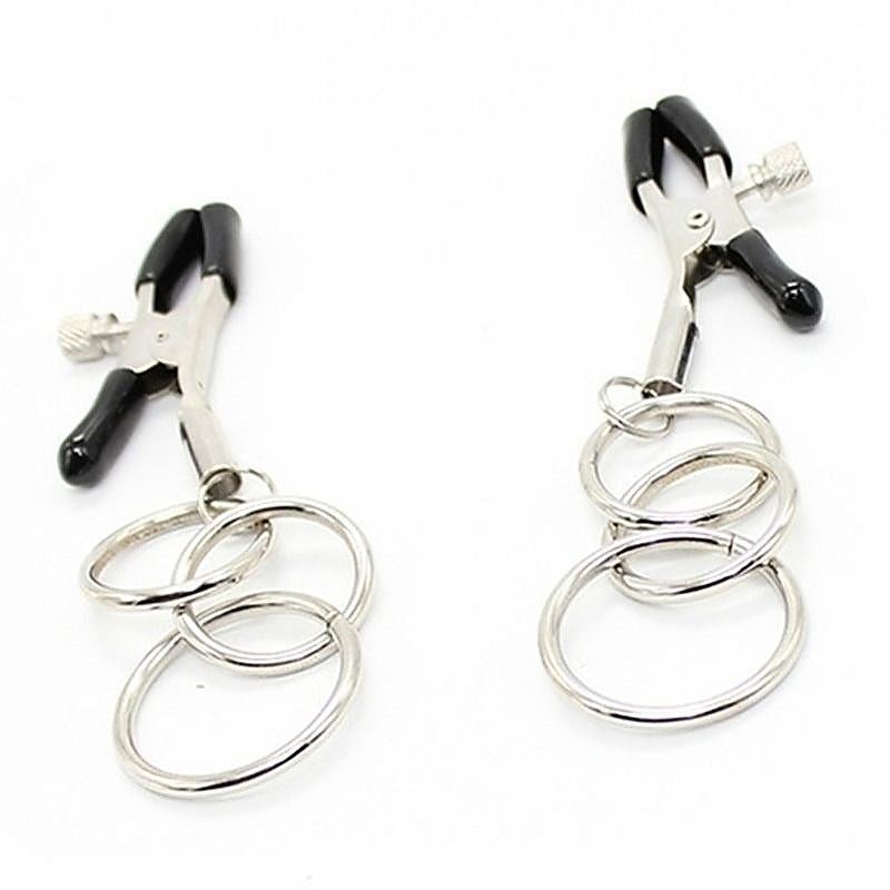Premium Nipple Clamps with 3 Ring by BDStyle - Breast and Nipple Toys