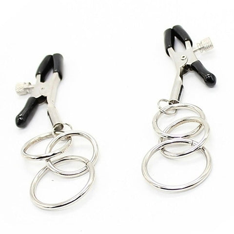Premium Nipple Clamps with 3 Ring by BDStyle - Breast and Nipple Toys