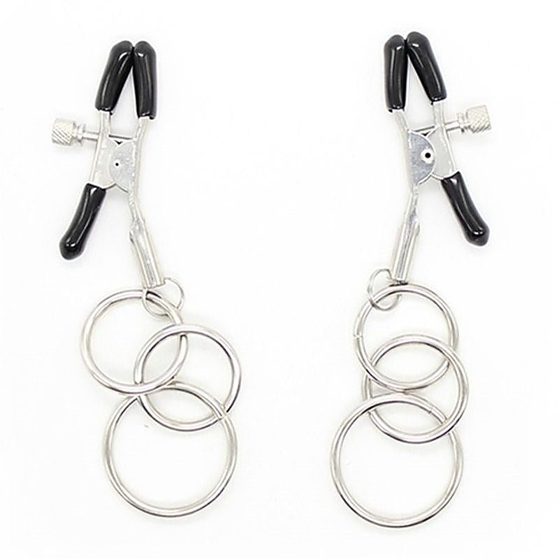 Premium Nipple Clamps with 3 Ring by BDStyle - Breast and Nipple Toys