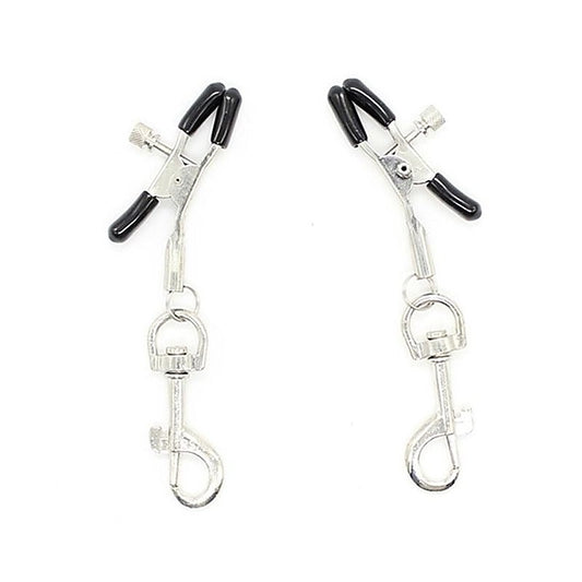 Metal Nipple Clamp With Leash Clips by BDStyle - Breast and Nipple Toys