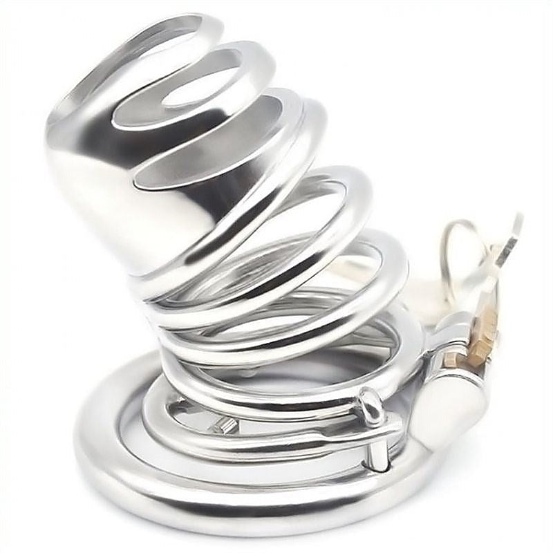 Gourdie Steel Cock Cage With Anti-falling Ring by BDStyle - Male Chastity