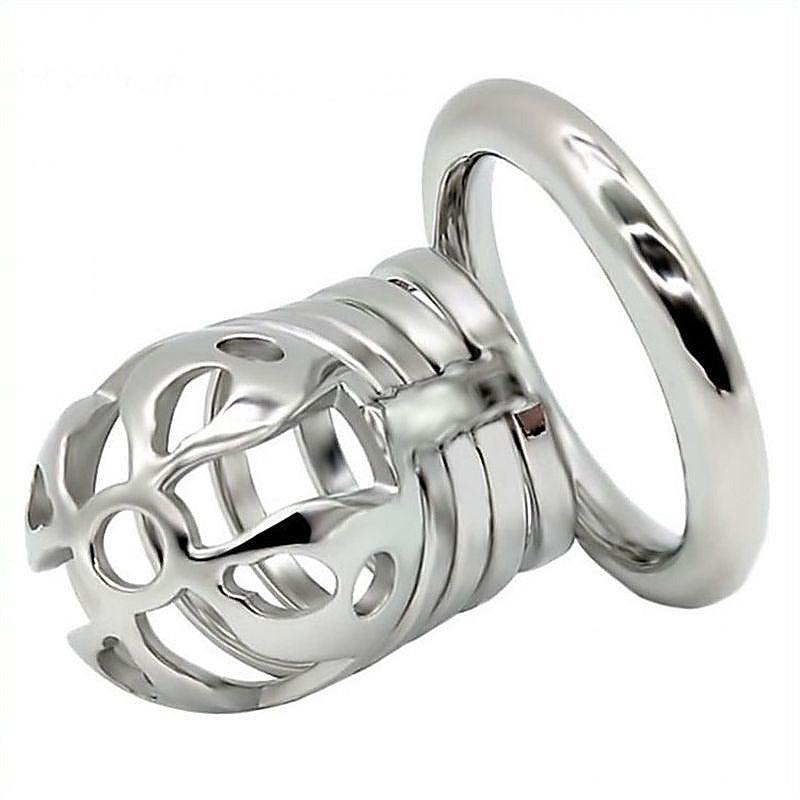 Captivated Stainless Steel Locking Chastity Cage by BDStyle - Male Chastity