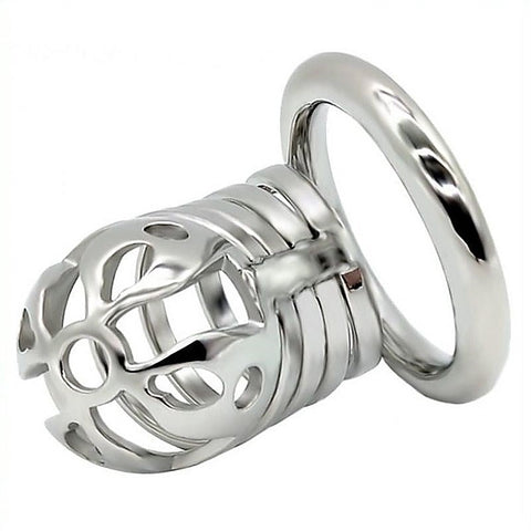 Captivated Stainless Steel Locking Chastity Cage by BDStyle - Male Chastity