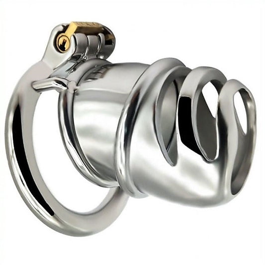 Snub Nose Stainless Steel Chastity Cage by BDStyle - Male Chastity