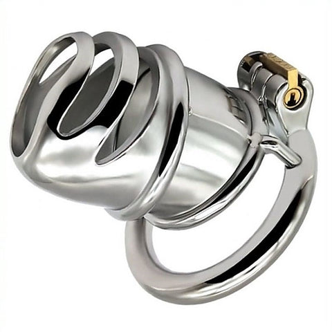 Snub Nose Stainless Steel Chastity Cage by BDStyle - Male Chastity