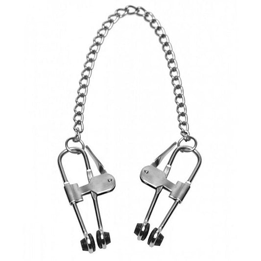 Nipple Press Clover Clamps With Chain by BDStyle - Nipple and Clit Clamps