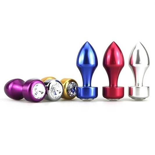 Aluminium Butt Plug With Diamonte by BDStyle - Steel Sex Toys