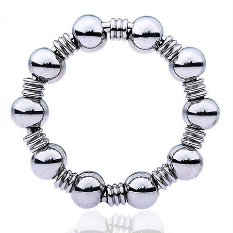 Premium Beaded Steel Cockring by BDStyle - Cock Rings