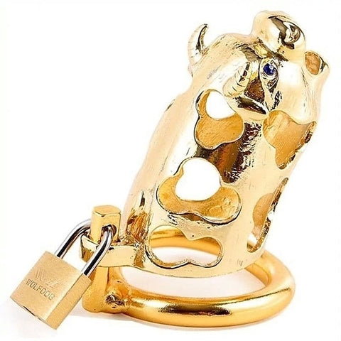 Chinese Zodiac CockCage Ox GOLD by BDStyle - Male Chastity