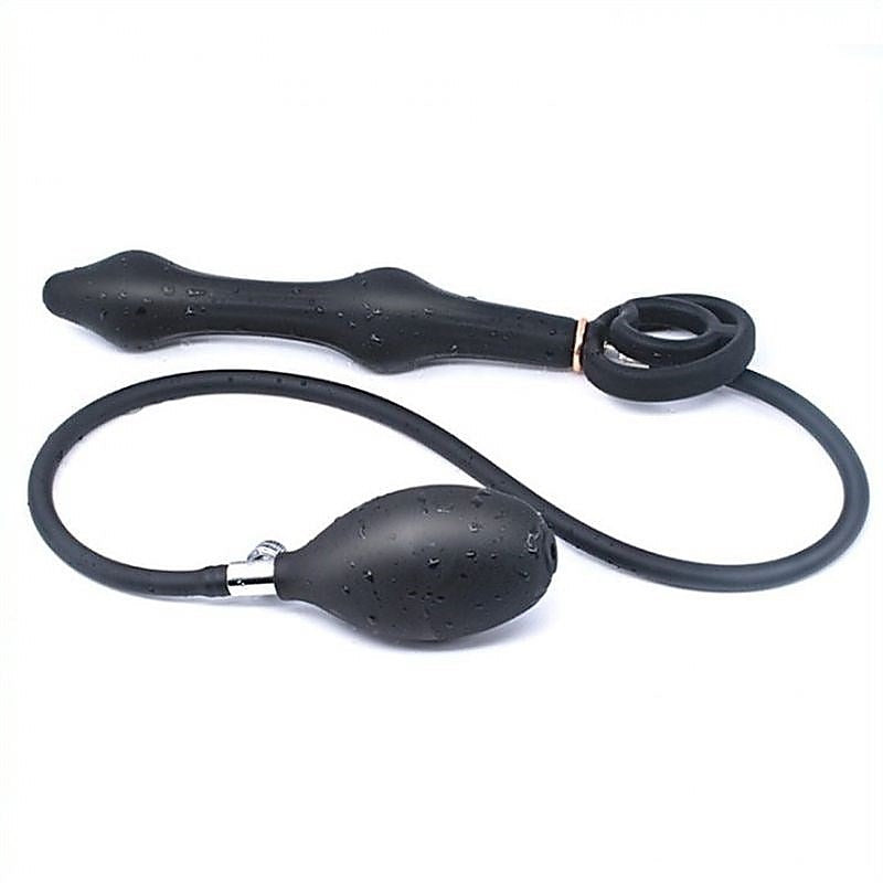 BDStyle Double Rolling Ball Inflatable Anal Plug with Pressure Control - Inflatable Dildos and Vibrators