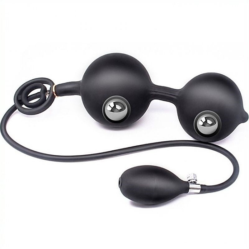 BDStyle Double Rolling Ball Inflatable Anal Plug with Pressure Control - Inflatable Dildos and Vibrators