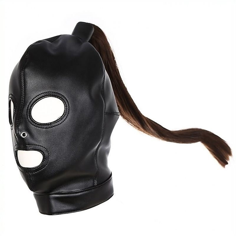 Bondage Hood With Pony Tail by BDStyle - Bondage Hoods