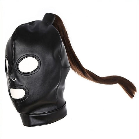Bondage Hood With Pony Tail by BDStyle - Bondage Hoods