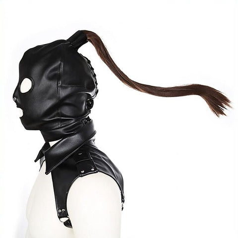 Bondage Hood With Pony Tail by BDStyle - Bondage Hoods