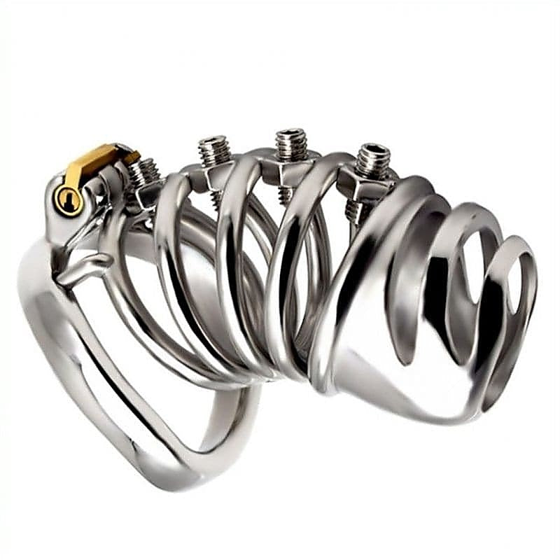 Bolted Chastity Cage With Spikes by BDStyle - Male Chastity