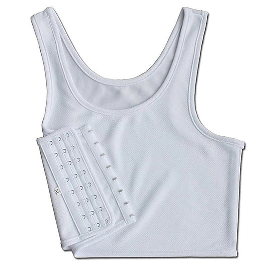 Crop Top Chest Binder White by BDStyle - Bras and Bra Sets