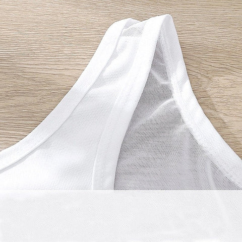 Crop Top Chest Binder White by BDStyle - Bras and Bra Sets