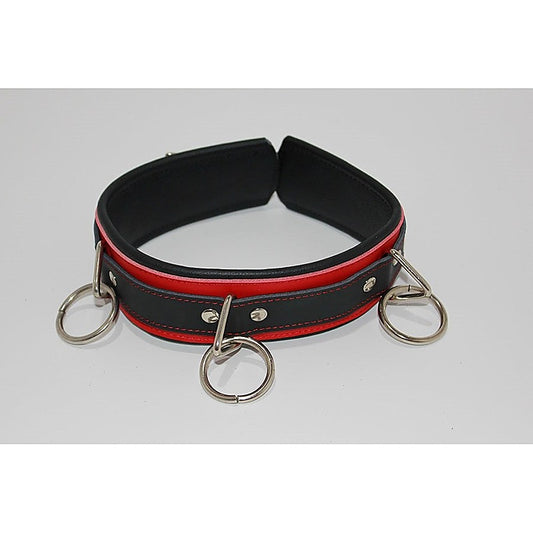 Red and Black Collar with O-Rings by BDStyle - Collars and Leads