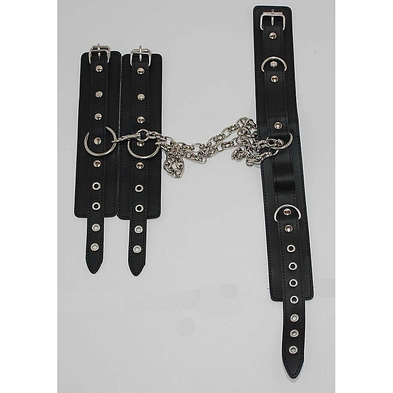 Neck & Wrist Restraints on Connecting Chain by BDStyle - Cuffs and Restraints