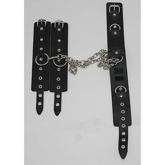 Neck & Wrist Restraints on Connecting Chain by BDStyle - Cuffs and Restraints