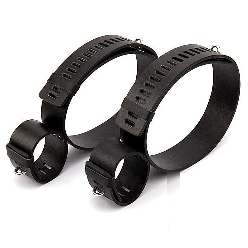 Wrist & Thigh Faux Leather Restraints by BDStyle - Cuffs And Restraints