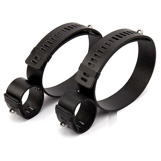 Wrist & Thigh Faux Leather Restraints by BDStyle - Cuffs And Restraints