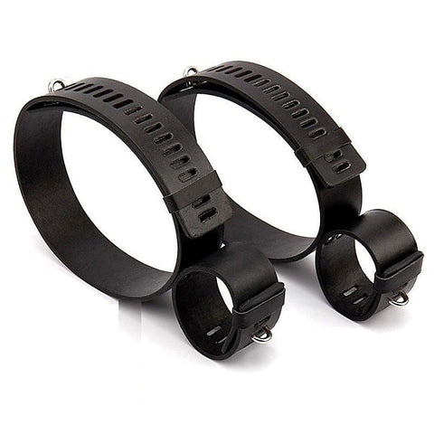 Wrist & Thigh Faux Leather Restraints by BDStyle - Cuffs And Restraints