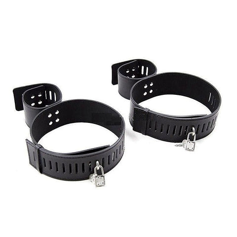 Wrist & Thigh Faux Leather Restraints by BDStyle - Cuffs And Restraints