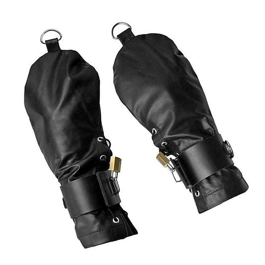 Lace Up Leather Mitts with Wrist Cuffs by BDStyle - Cuffs and Restraints