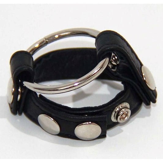 Leather Testicle & Metal Penis Rings by BDStyle - Cock Rings