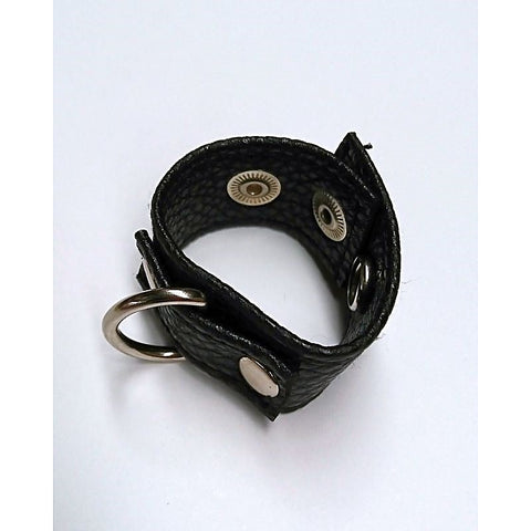 Tight Leather Cock Ring with D-Ring by BDStyle - Cock Rings