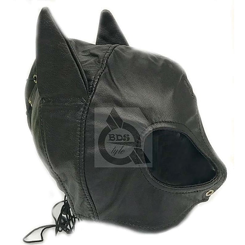 Wicked Wench Leather Feline Hood by BDStyle - Bondage Hoods