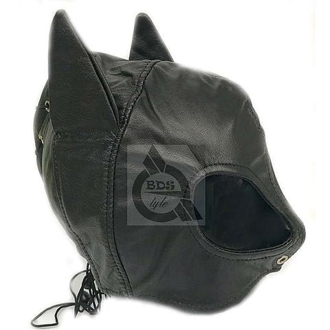 Wicked Wench Leather Feline Hood by BDStyle - Bondage Hoods