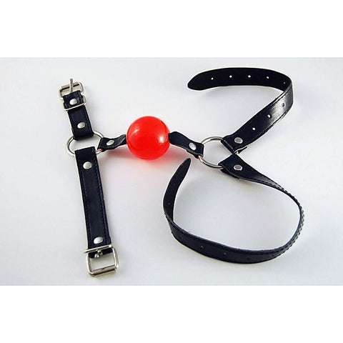 BDSM Ball Gag with Chin Strap Thin by BDStyle - Bondage Gags and Bits