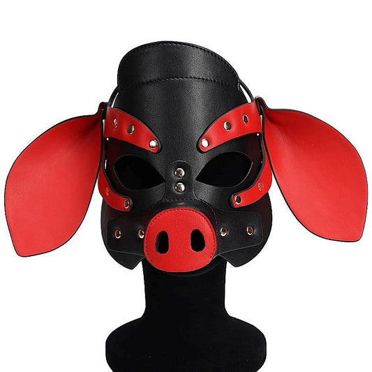 Pig Leather Hood by BDStyle - Bondage Hoods
