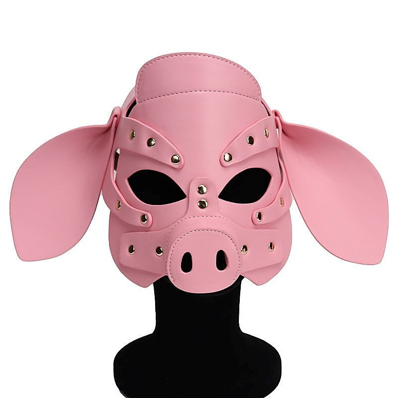 Premium Quality Pig Leather Hood by BDStyle - Bondage Hoods