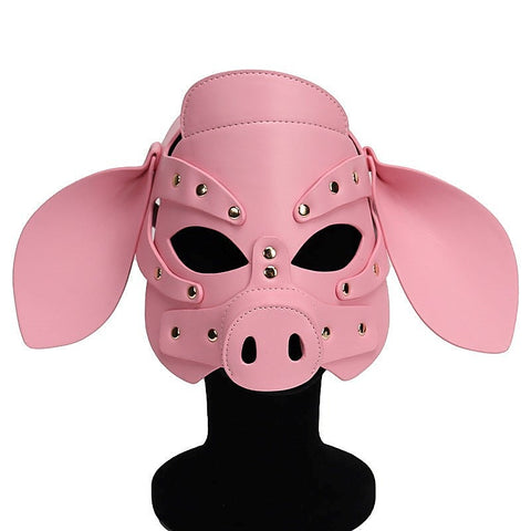 Premium Quality Pig Leather Hood by BDStyle - Bondage Hoods