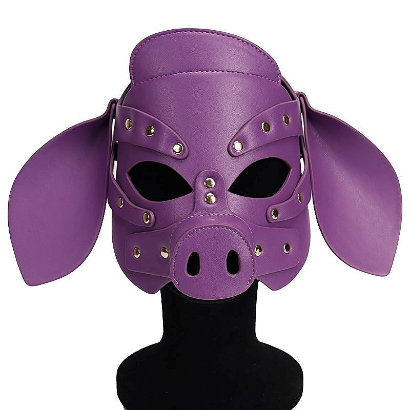 Premium Quality Pig Leather Hood by BDStyle - Bondage Hoods